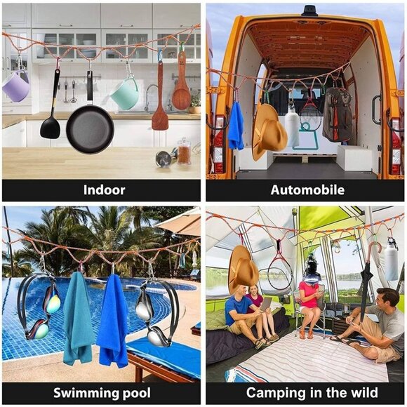 Campsite Storage Strap with 12pc Buckles & 6pc Clo - Picture 4 of 6